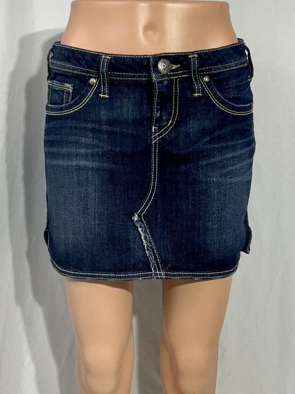 Silver Size 26 Janet Denim Jean Skirt Womens Dark Wash 90s Style